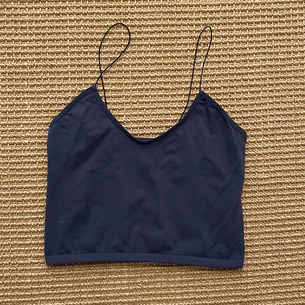 Intimately Free People Navy Blue Stretchy Crop Top